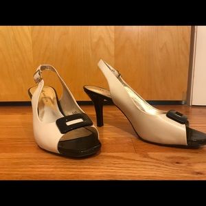 Ladies cream and black Anne Klein heels